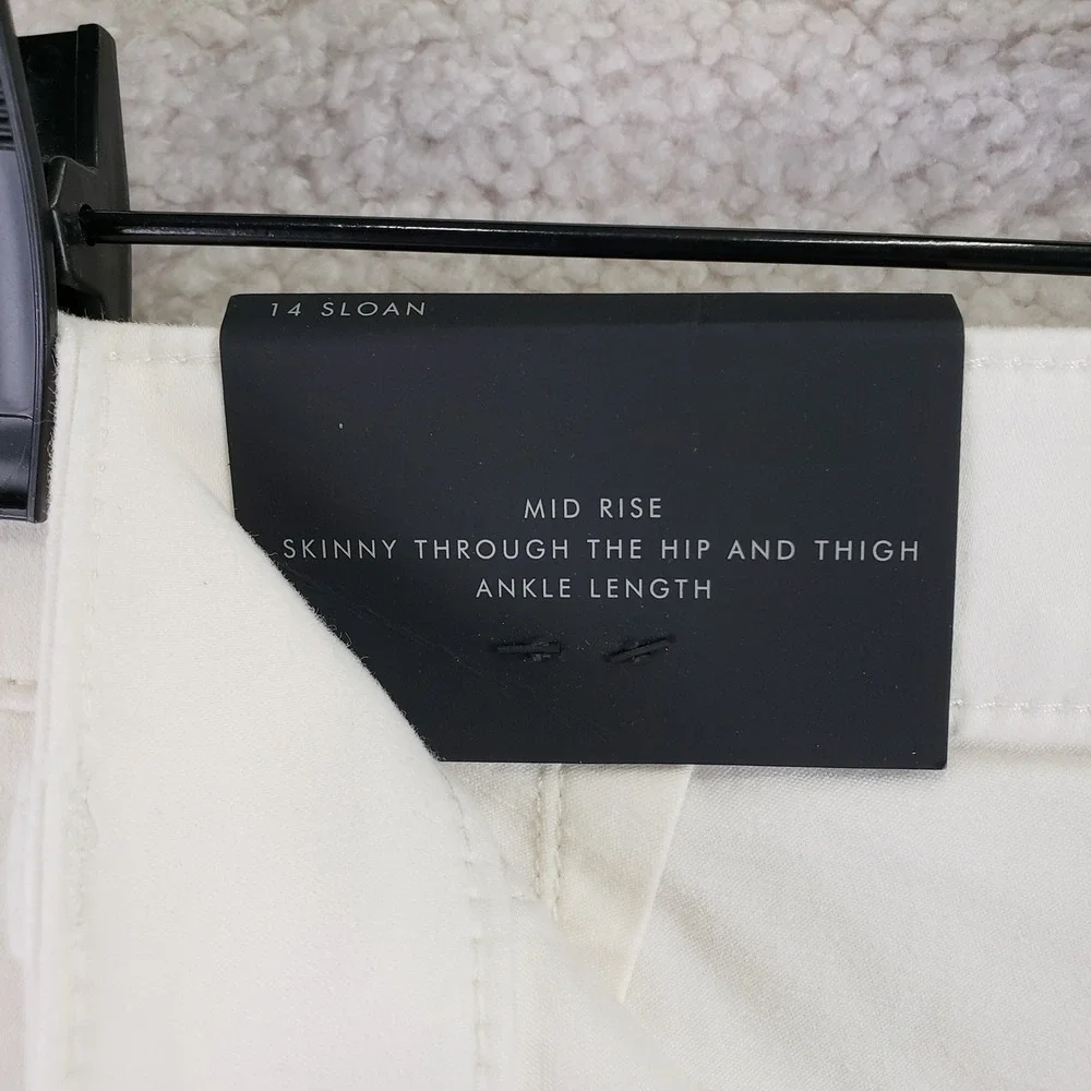 Banana Republic Sloan Pants Women 14 Off-White Stretch Chino Cargo Utility